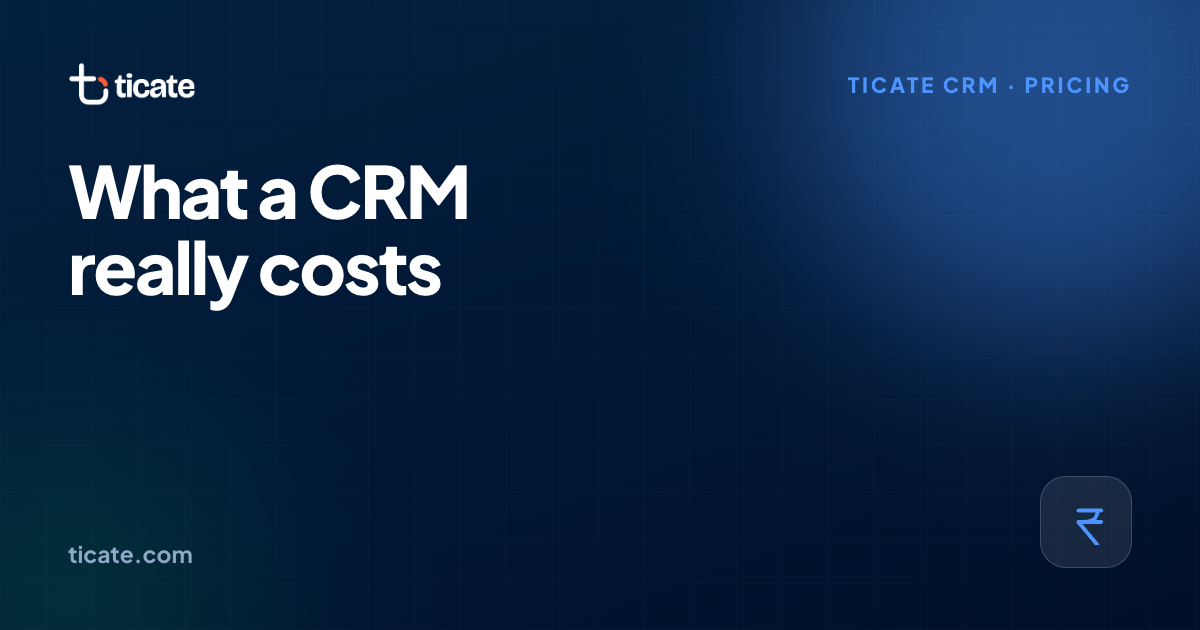 What a CRM actually costs an Indian business, line by line